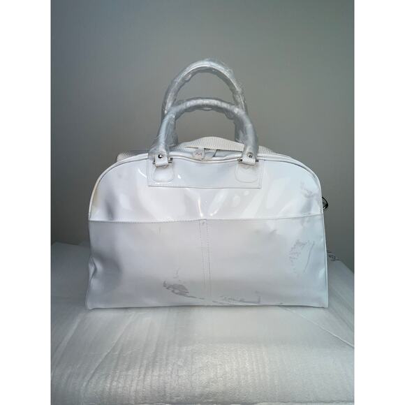 Moroccanoil White Vinyl Carry-On Overnight Travel Duffle Bag – 18x7x12 - Picture 14 of 15